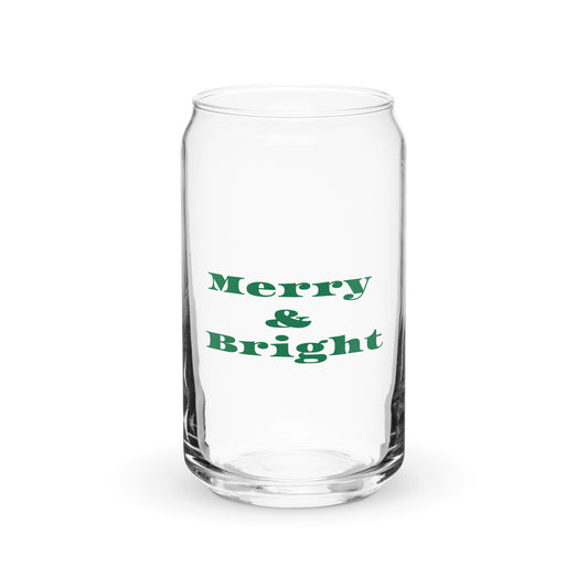 MERRY & BRIGHT Can-shaped glass