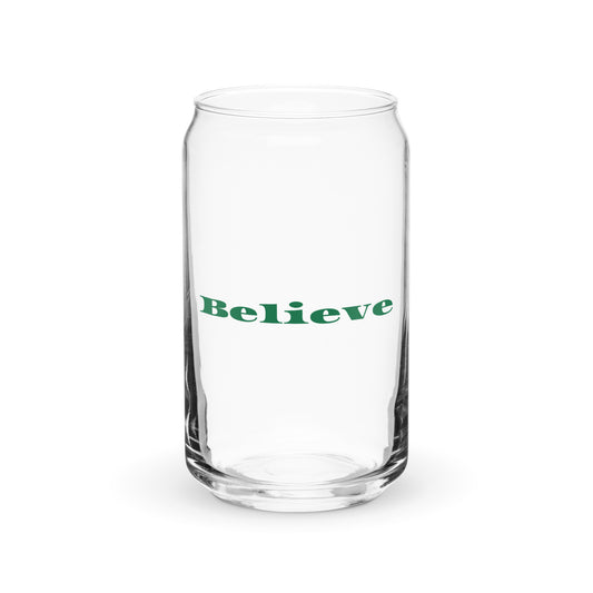BELIEVE Can-shaped glass