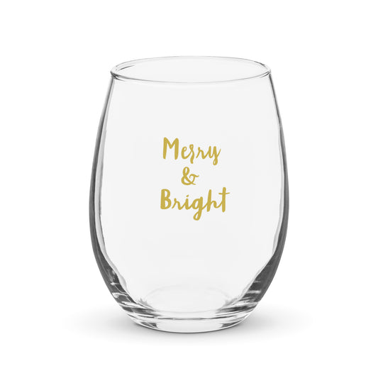 MERRY & BRIGHT Stemless wine glass